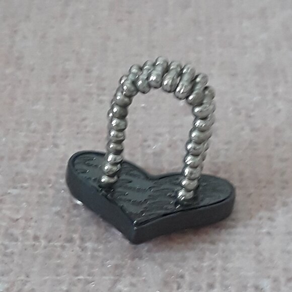 Guess Heart Ring with Adjustable Band. Pink, White and Black - Picture 5 of 5